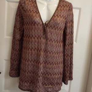 CRAVE FAME LACE FRONT TUNIC